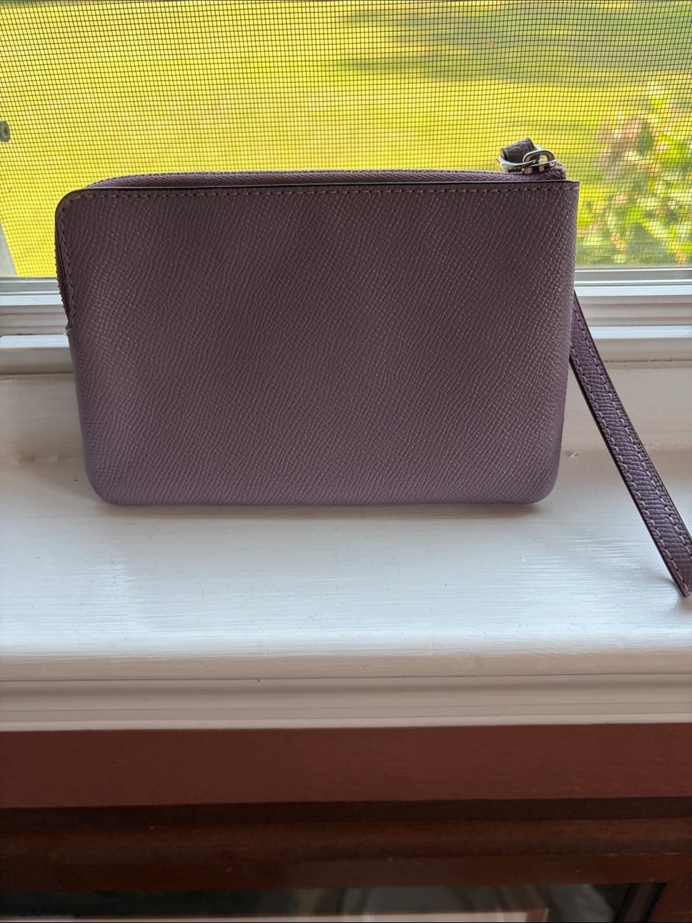Coach Lavender Leather Wristlet with Detachable Strap - Picture 2 of 4